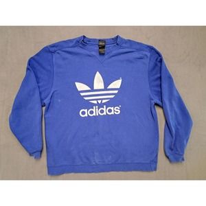 adidas Blue Trefoil Logo Crewneck Sweatshirt
